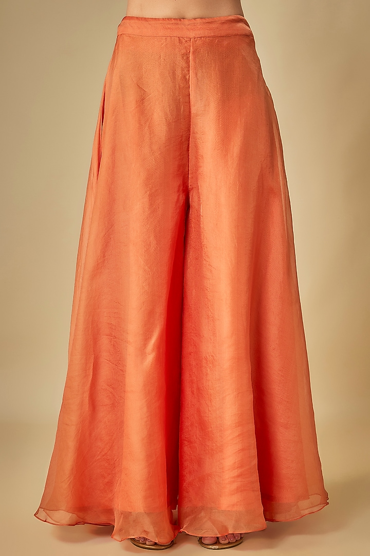 Rust Silk Resham Work Kurta Set by Prisho at Pernia's Pop Up Shop