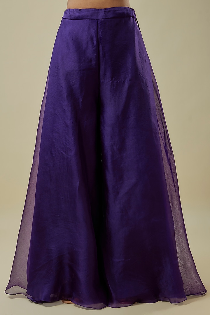 Purple Organza Wedding Sharara Set by Prisho at Pernia's Pop Up Shop