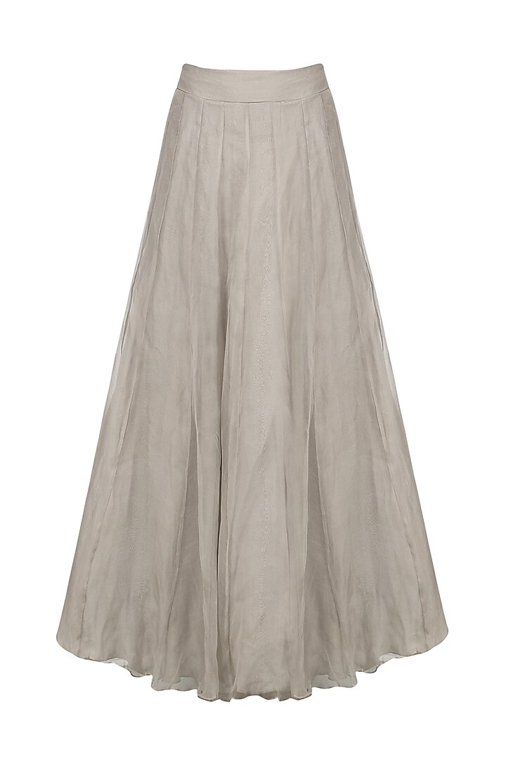 Grey embroidered anarkali jacket and lehenga set available only at Pernia's Pop Up Shop.