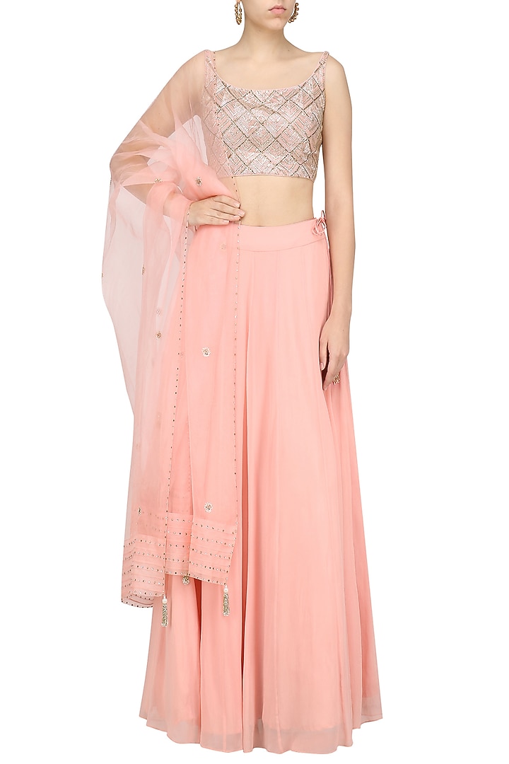 Pink cutdana embroidered lehenga set available only at Pernia's Pop Up Shop.