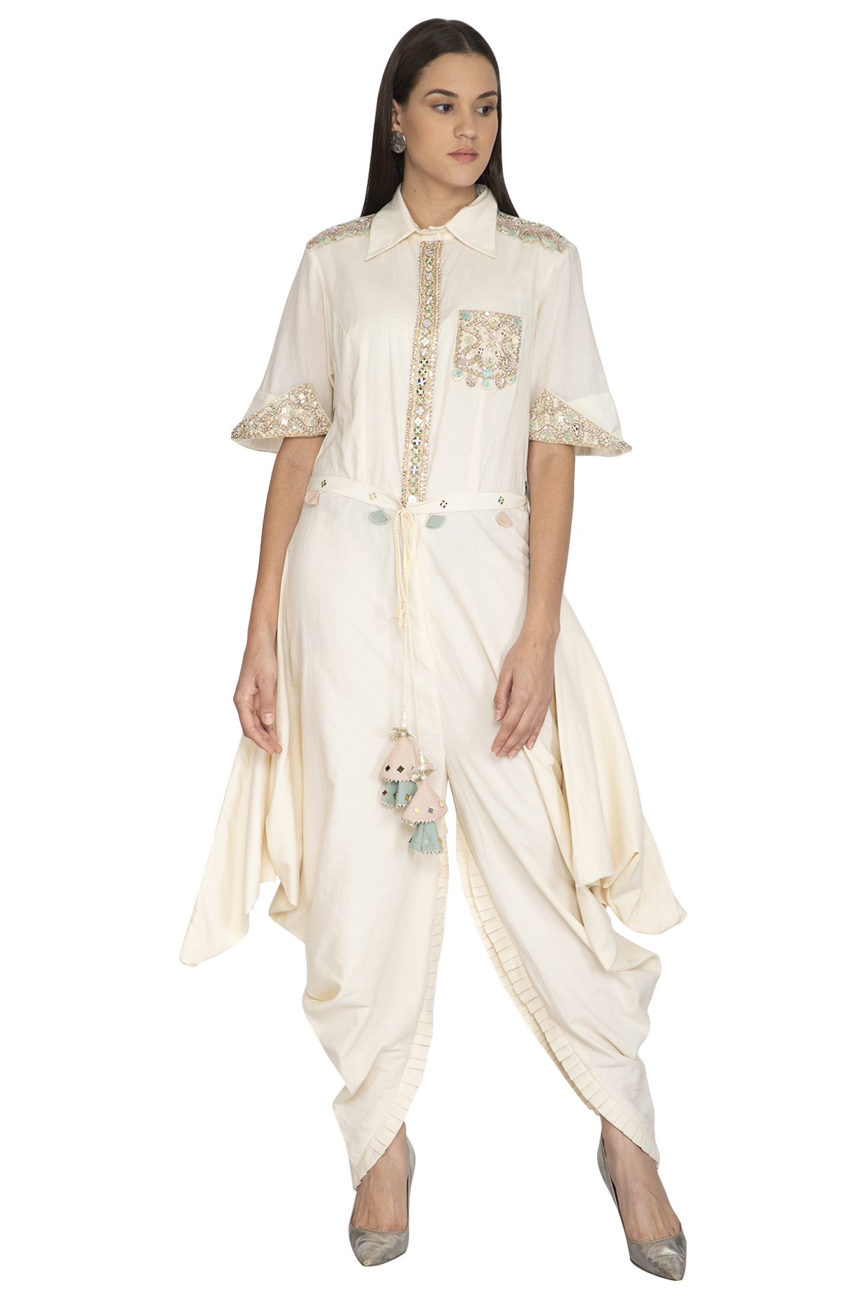 white embroidered jumpsuit