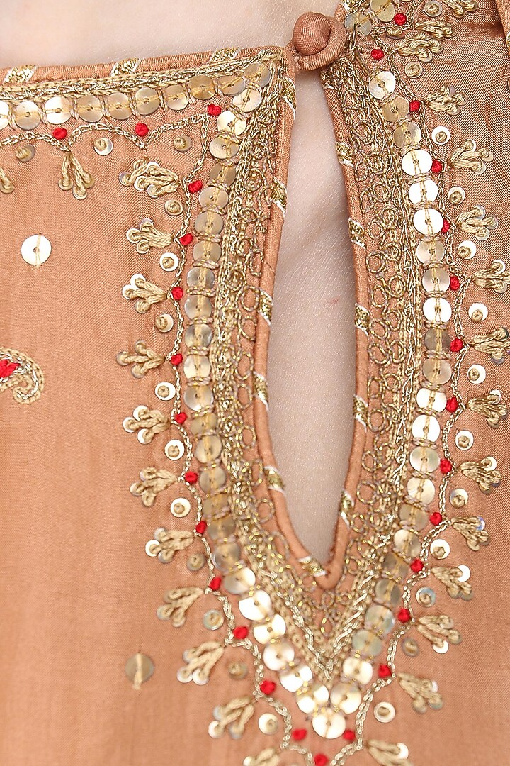 Dark bronze embroidered lehenga set available only at Pernia's Pop Up Shop.