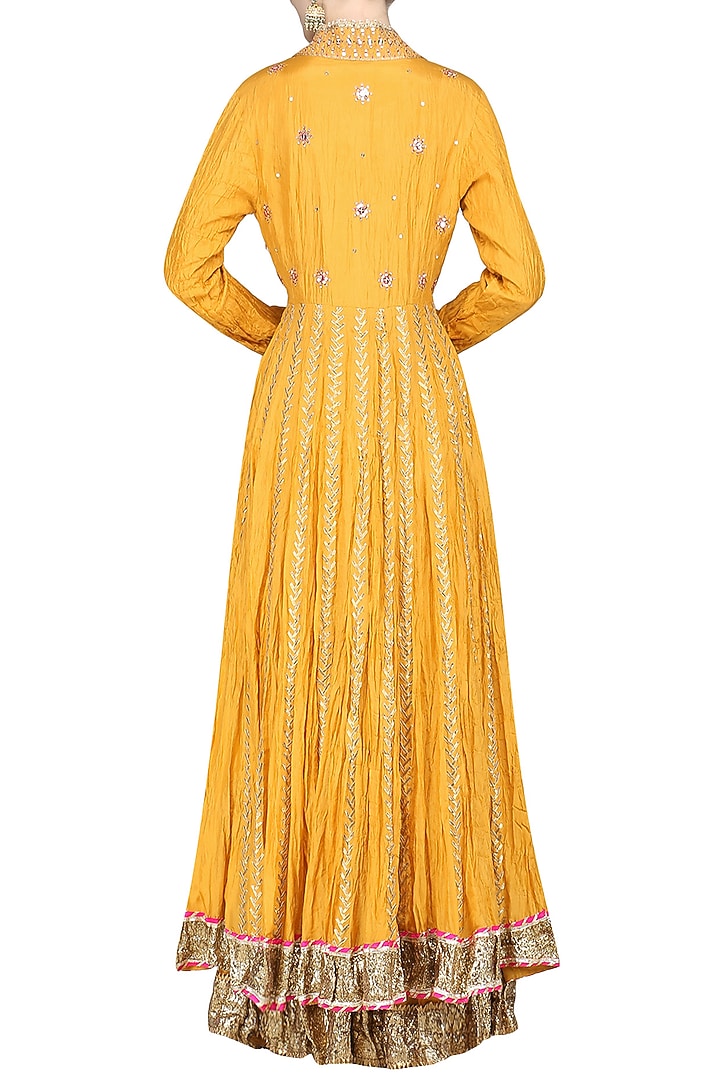 Mustard embroidered lehenga set available only at Pernia's Pop Up Shop.