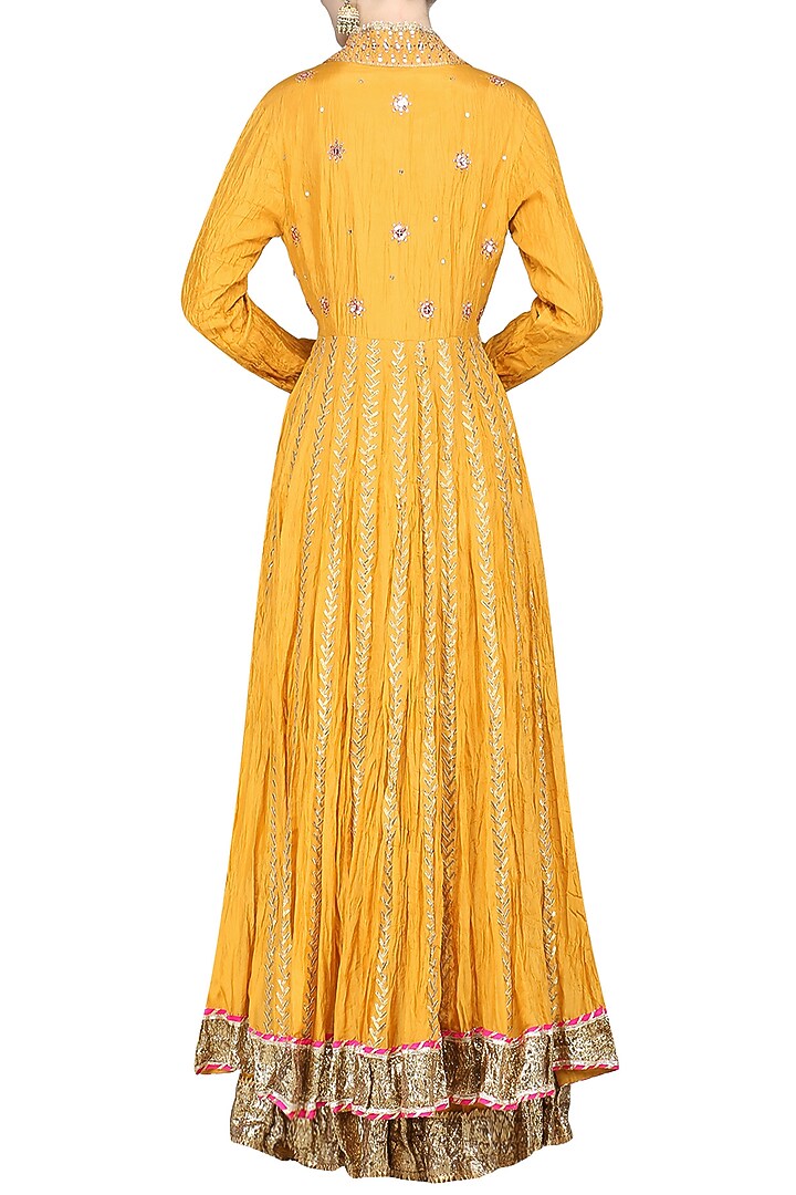 Mustard embroidered lehenga set available only at Pernia's Pop Up Shop.