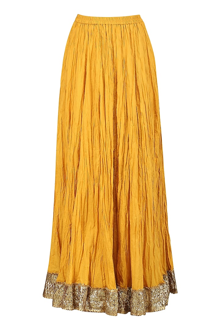Mustard embroidered lehenga set available only at Pernia's Pop Up Shop.