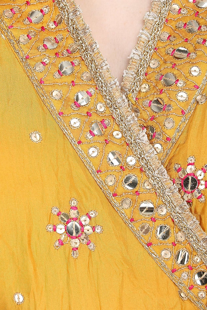 Mustard embroidered lehenga set available only at Pernia's Pop Up Shop.