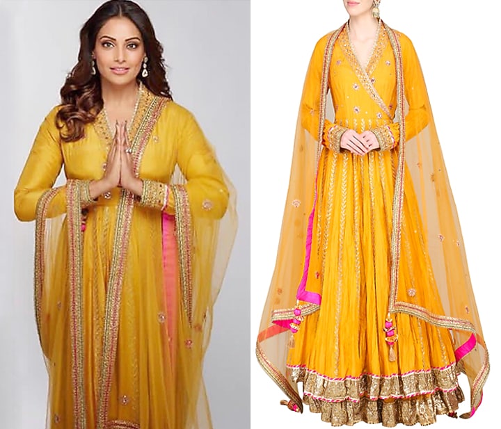 Mustard embroidered lehenga set available only at Pernia's Pop Up Shop.