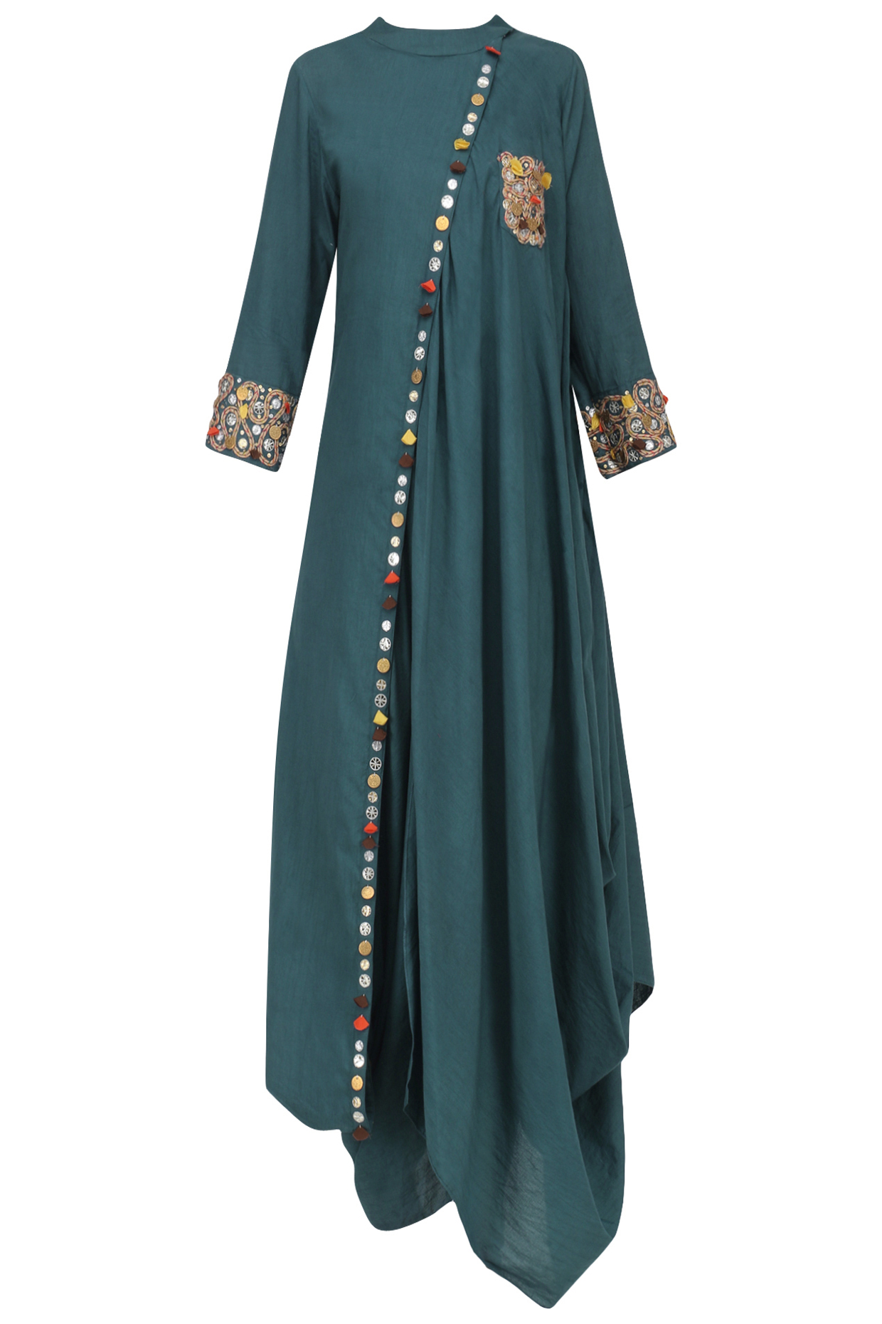 Blue embroidered drape tunic available only at Pernia's Pop Up Shop.
