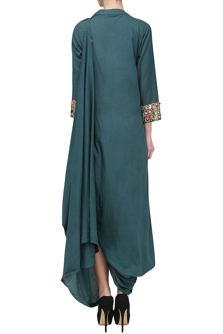 Blue embroidered drape tunic available only at Pernia's Pop Up Shop.