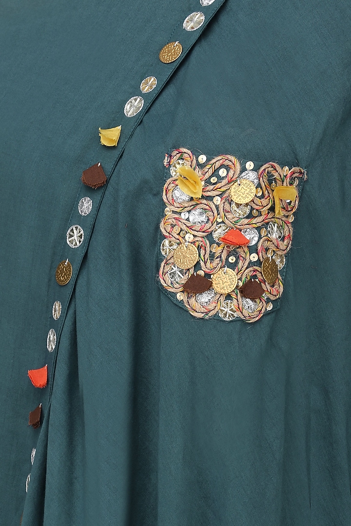 Blue embroidered drape tunic available only at Pernia's Pop Up Shop.