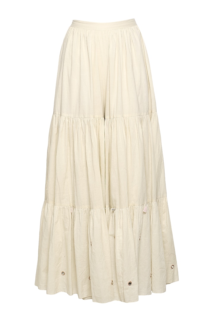 Off white embroidered lehenga set available only at Pernia's Pop Up Shop.