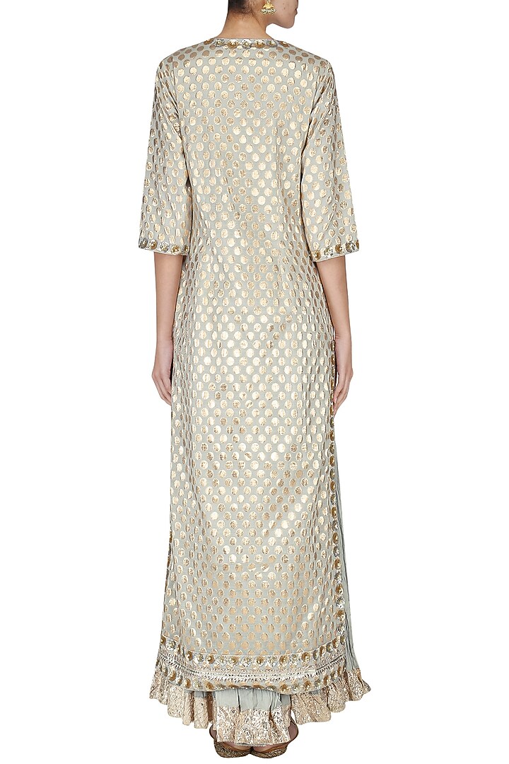 Sky Blue chanderi kurta with lehenga set available only at Pernia's Pop Up Shop.