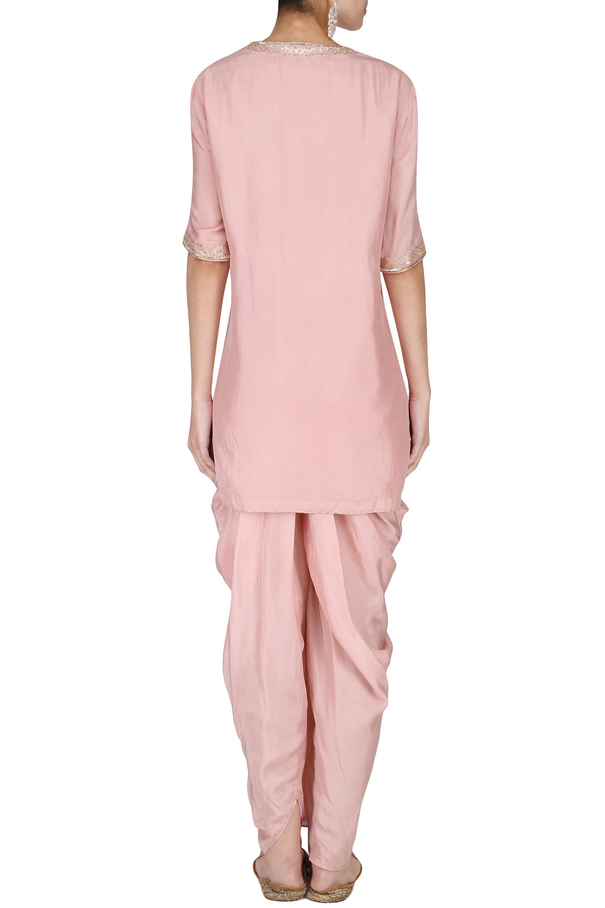 Women Pink & Maroon Printed Kurta With Dhoti Pants