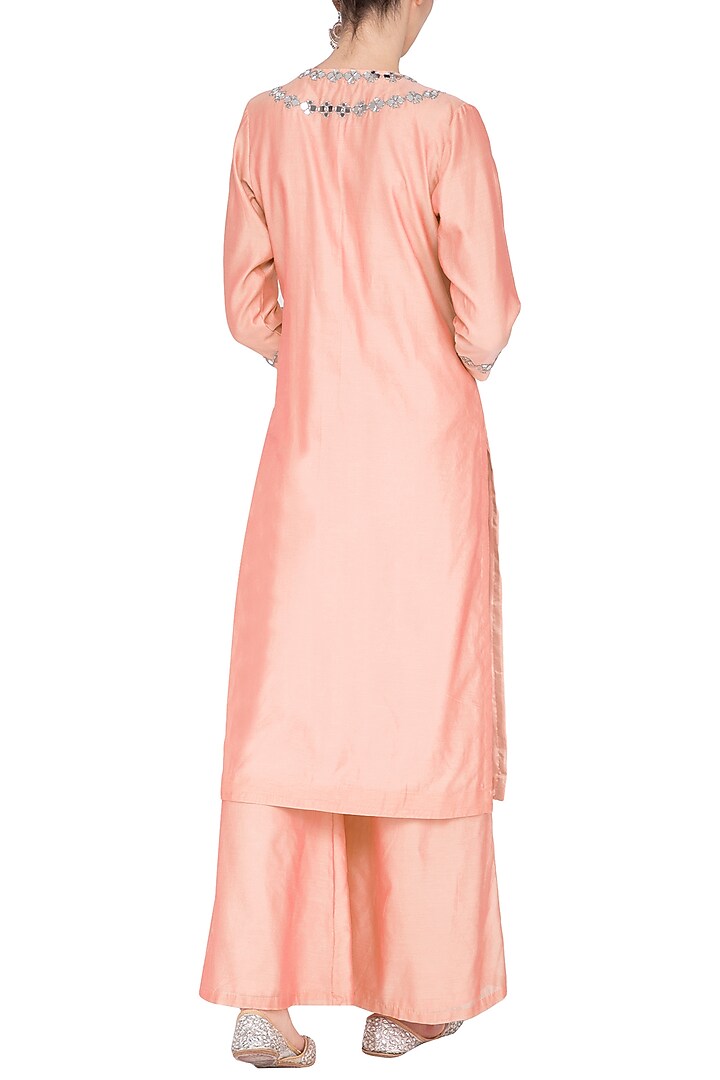 Peach Embroidered Kurta Set by Preeti S Kapoor at Pernia's Pop Up Shop