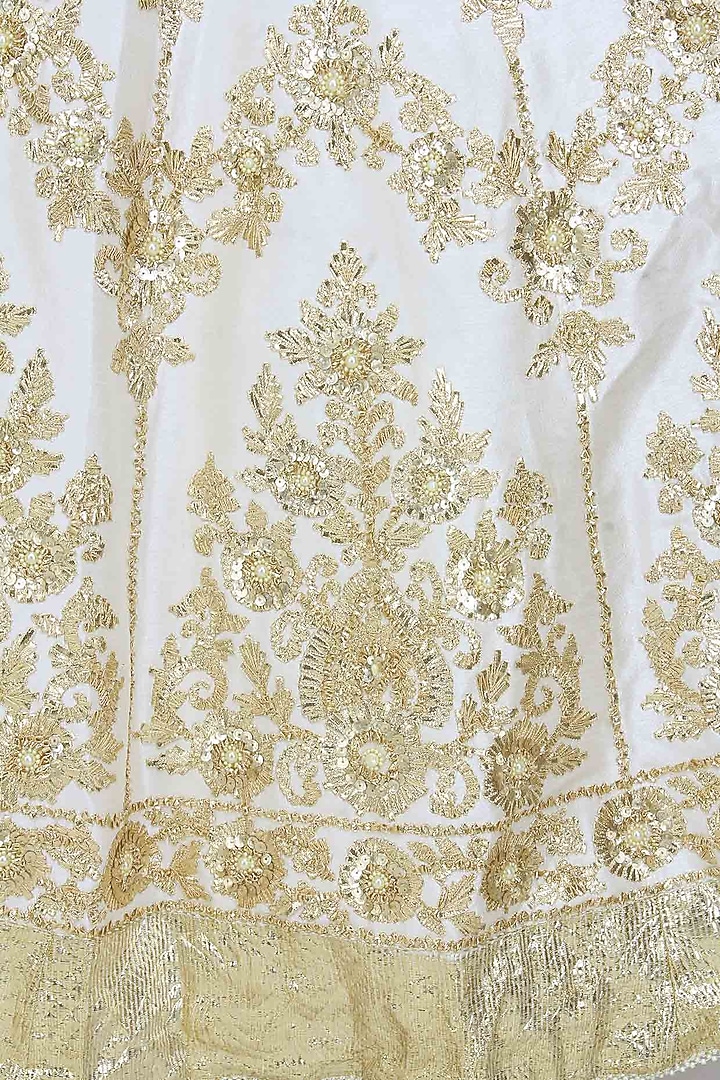 Off white gota patti embroidered floral motifs anarkali set available only at Pernia's Pop Up Shop.
