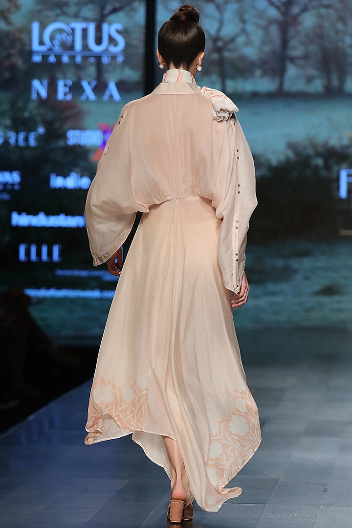 Pastel sand brown kimono Vacation Dress by Pinnacle By Shruti Sancheti at Pernia's Pop Up Shop