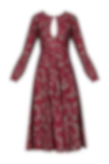 Cherry cracker print knee length dress available only at Pernia's Pop Up Shop.
