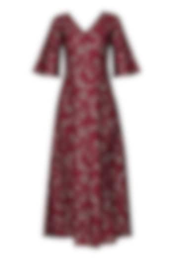Cherry cracker print v neck dress available only at Pernia's Pop Up Shop.