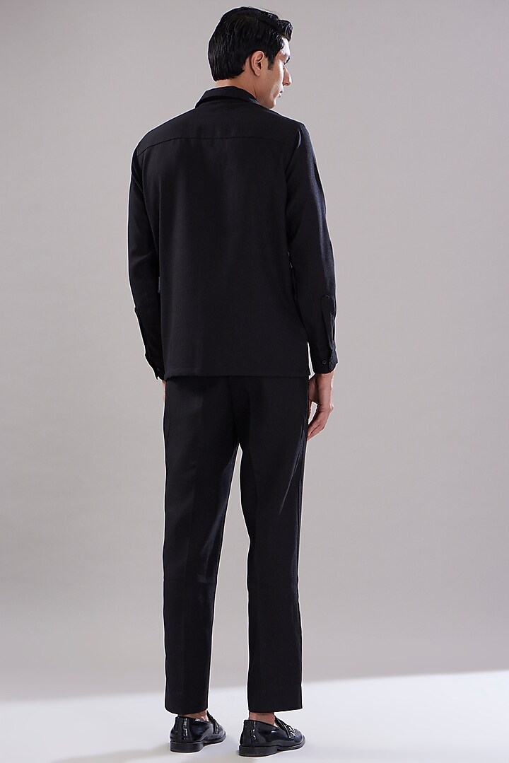 Black Jute Linen Co-Ord Set by PUNEET KAPOOR LABEL at Pernia's Pop Up Shop