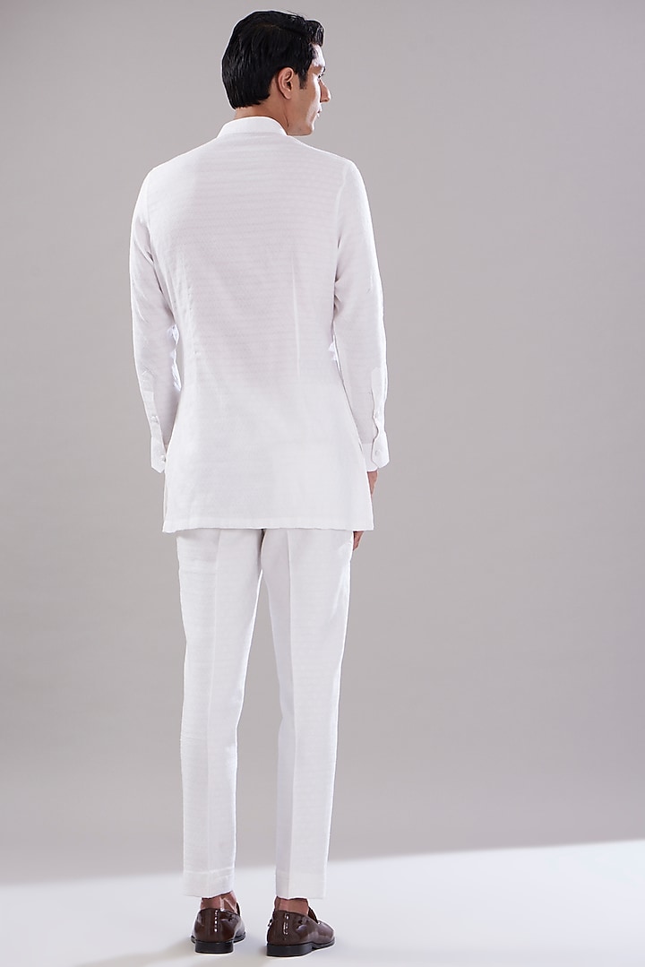 White Cotton Kurta Set by PUNEET KAPOOR LABEL at Pernia's Pop Up Shop