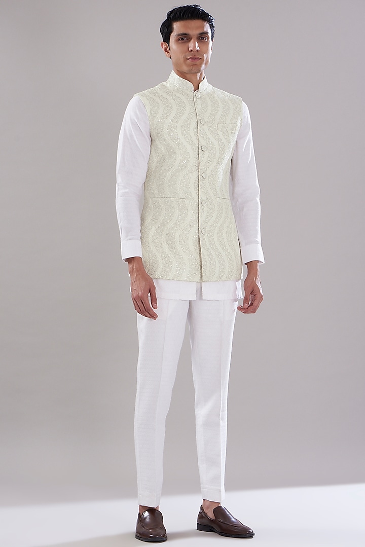 White Cotton Kurta Set by PUNEET KAPOOR LABEL at Pernia's Pop Up Shop
