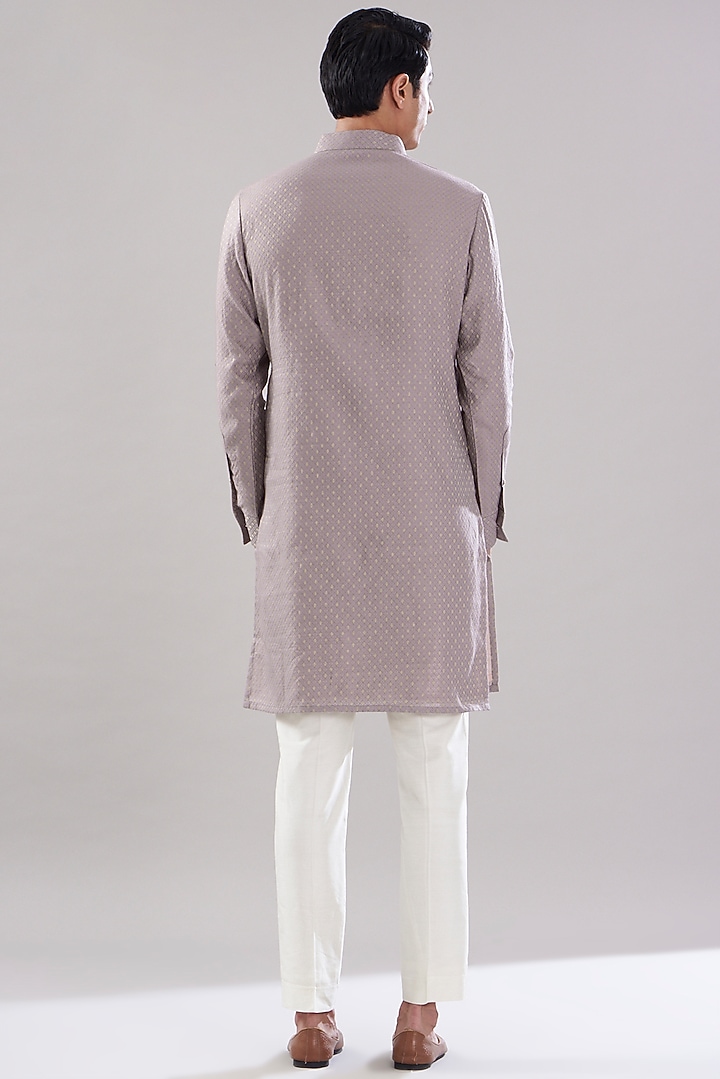 Pink Brocade Cotton Embroidered Kurta Set by PUNEET KAPOOR LABEL at Pernia's Pop Up Shop