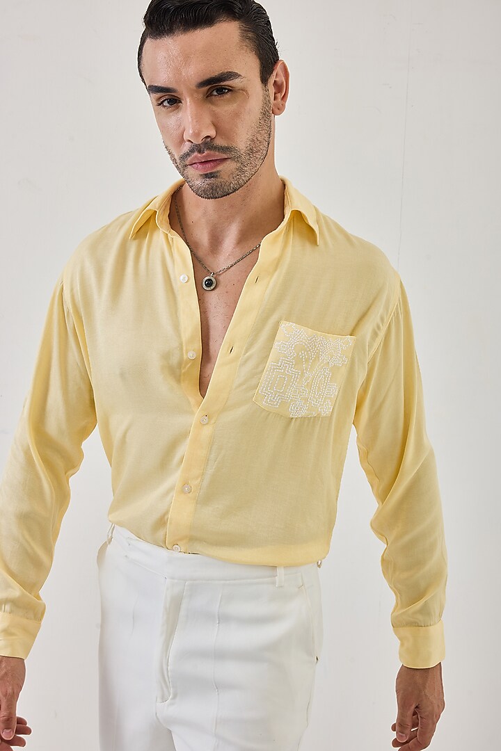 White Cotton Lycra Linen & Crepe Trousers Set by PUNEET KAPOOR LABEL at Pernia's Pop Up Shop