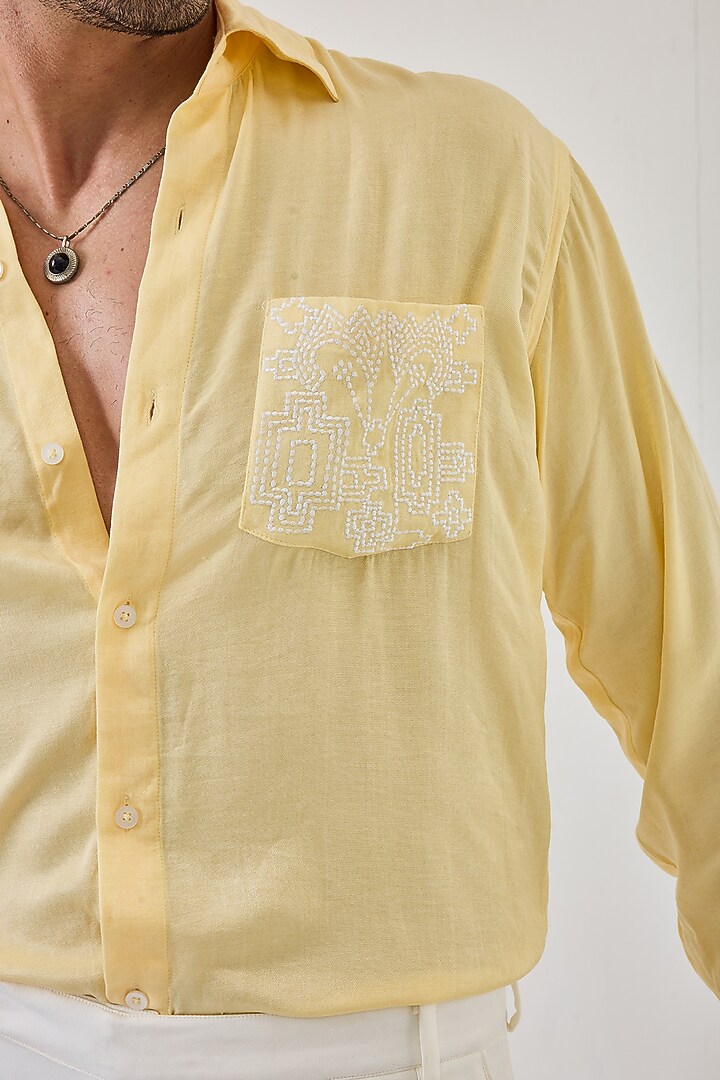 White Cotton Lycra Linen & Crepe Trousers Set by PUNEET KAPOOR LABEL at Pernia's Pop Up Shop
