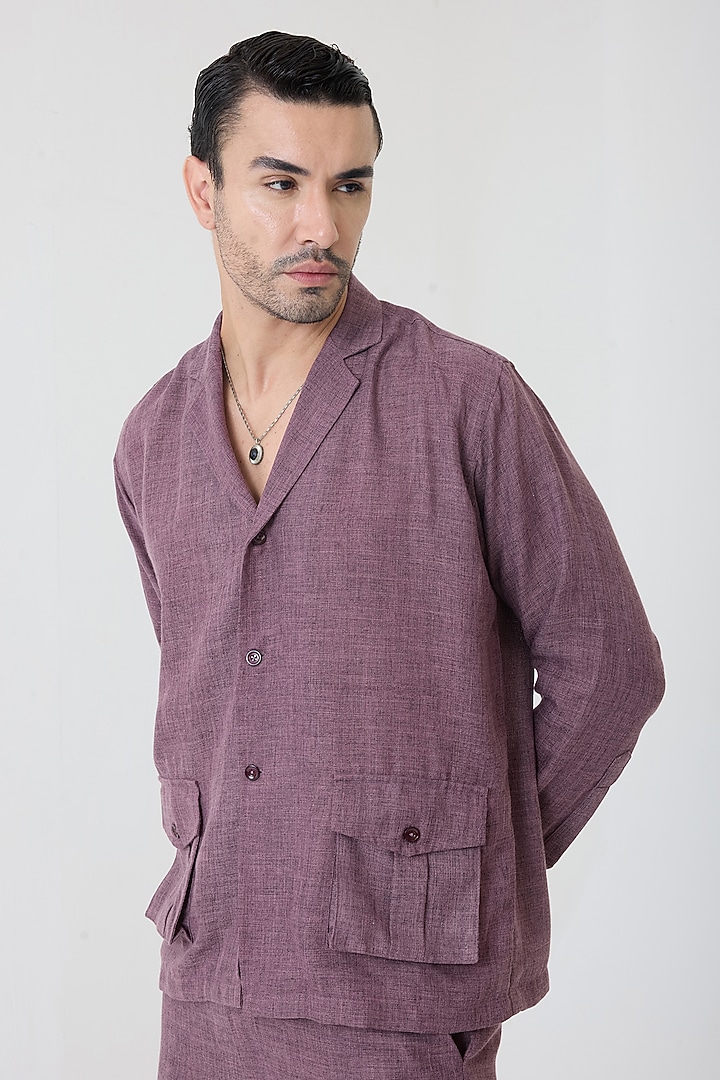 Orchid Purple Linen Co-Ord Set by PUNEET KAPOOR LABEL at Pernia's Pop Up Shop