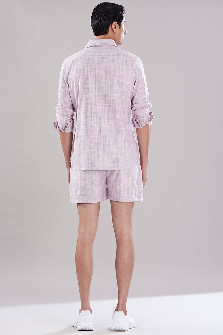 Purple Linen Summer Shirt by PUNEET KAPOOR LABEL at Pernia's Pop Up Shop