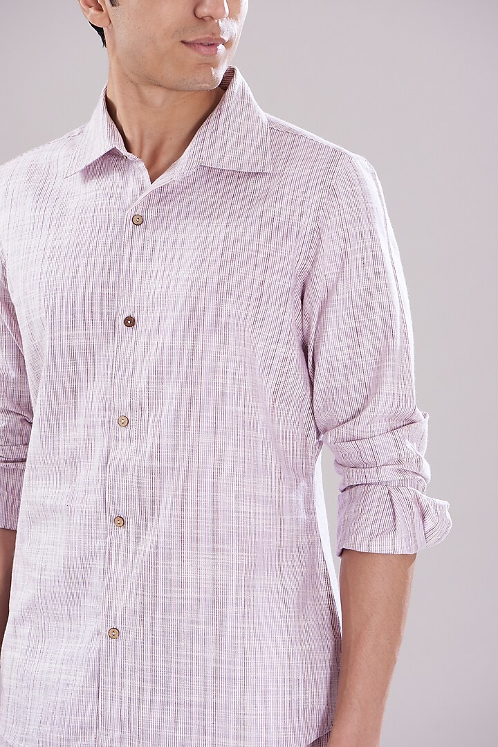 Purple Linen Summer Shirt by PUNEET KAPOOR LABEL at Pernia's Pop Up Shop