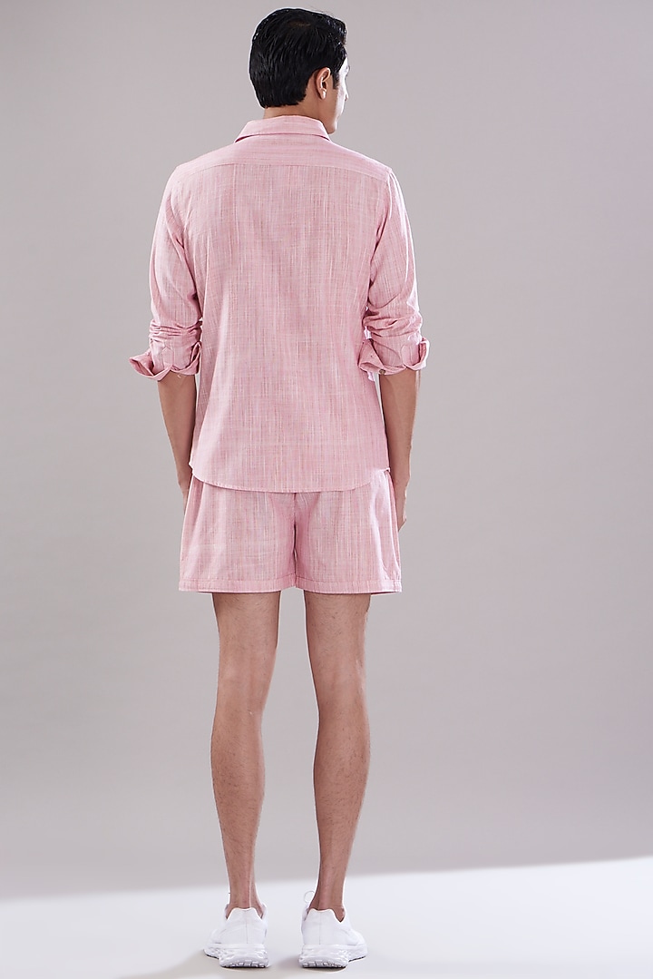Pink Linen Summer Shirt by PUNEET KAPOOR LABEL at Pernia's Pop Up Shop