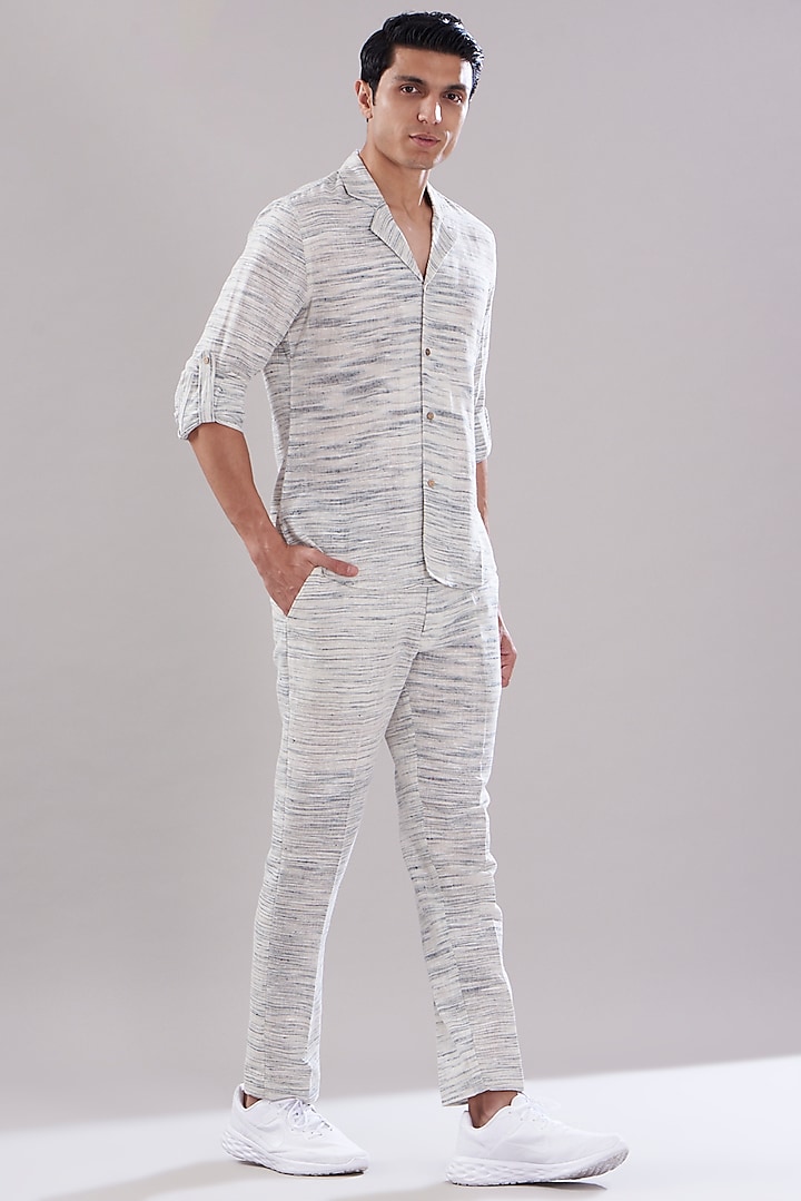 Buy PUNEET KAPOOR LABEL Grey Linen Shirt at Pernia'sPopUpShopMen 2024