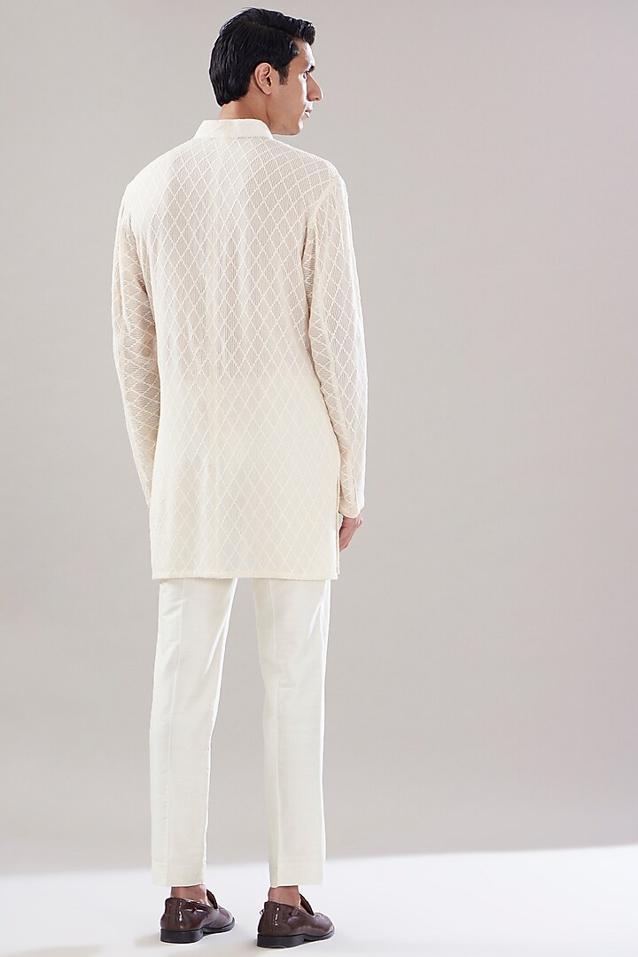 White Weave Cotton Pants by PUNEET KAPOOR LABEL at Pernia's Pop Up Shop