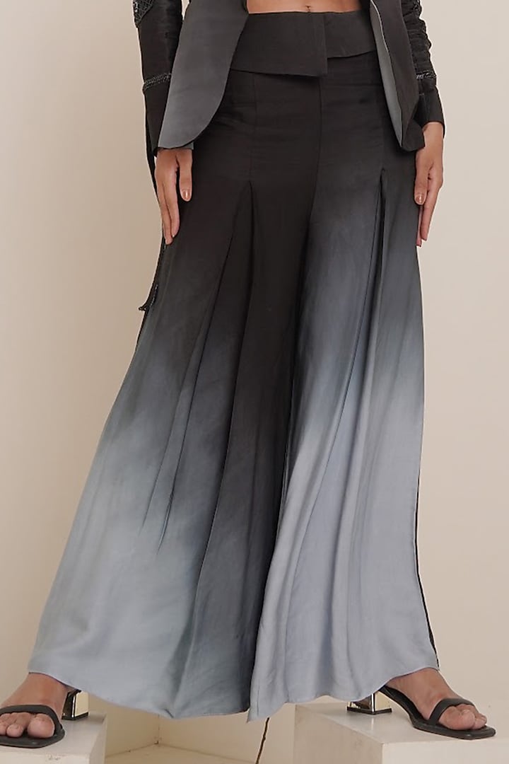 Black Embroidered Pant Set For Girls by Potloo by Merge at Pernia's Pop Up Shop