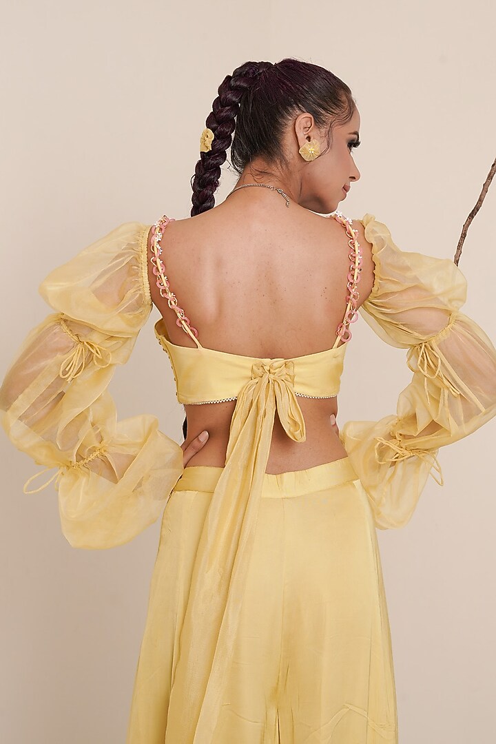 Yellow Embroidered Co-Ord Set For Girls by Potloo by Merge at Pernia's Pop Up Shop