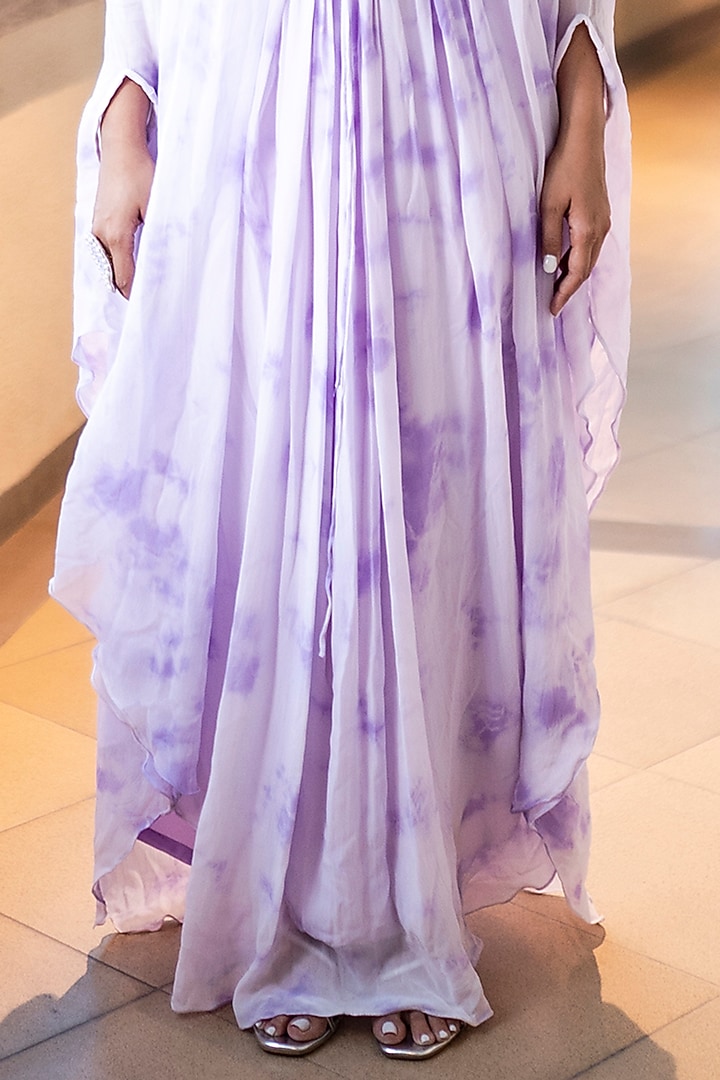 Lavender Georgette Kaftan For Girls by Potloo by Merge at Pernia's Pop Up Shop