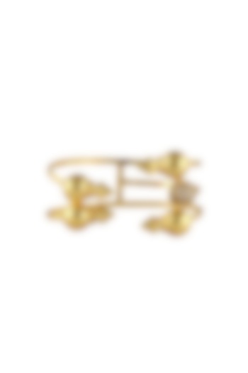 Gold plated swarovski crystals 3 tier adjustable bracelet by Prerto
