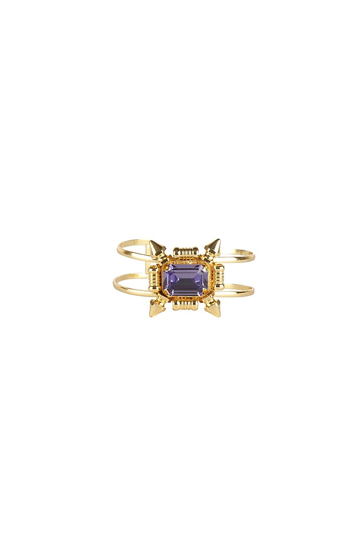 Gold plated purple rumi bracelet available only at Pernia's Pop Up Shop.