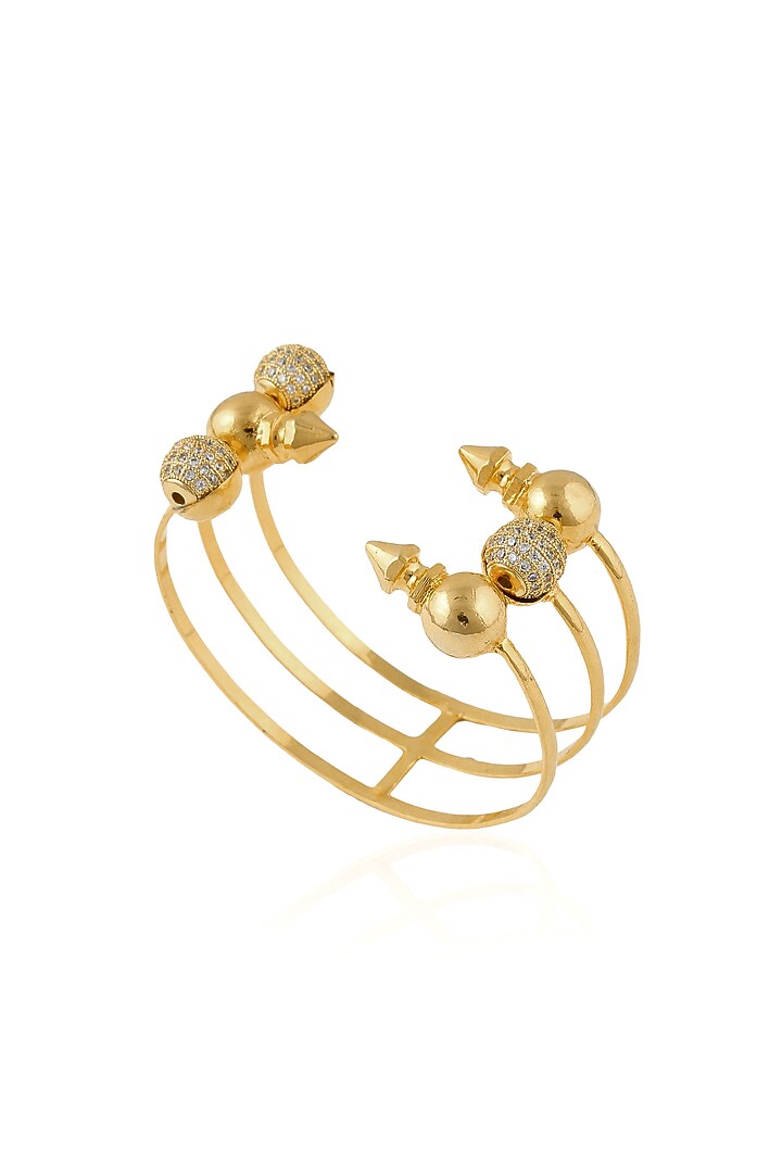 Prerto presents Gold plated swarovski element 3 tier zosia bracelet available only at Pernia's Pop Up Shop.