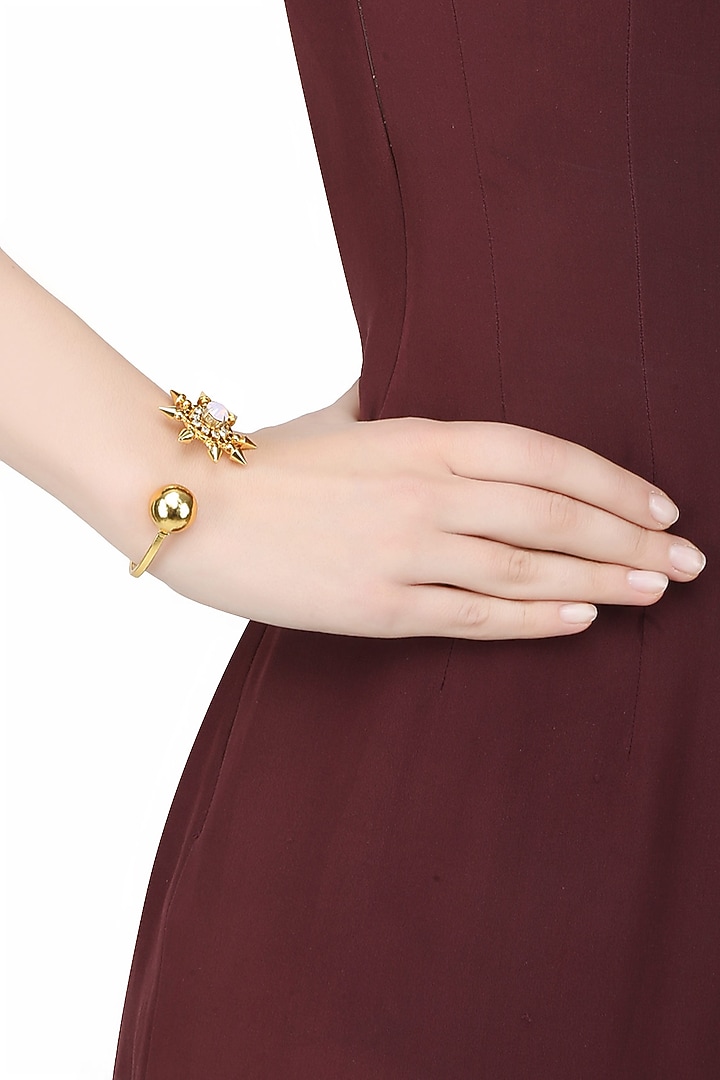 Prerto presents Gold plated pink bowling sun bracelet available only at Pernia's Pop Up Shop.