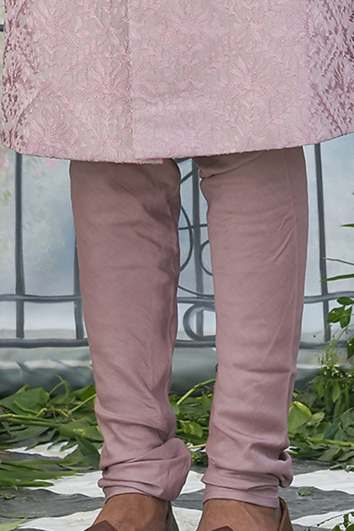 Pink Silk Embroidered Groom Sherwani Set by Punit Arora at Pernia's Pop Up Shop