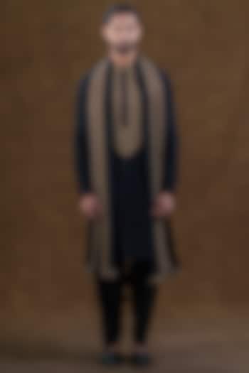 Jade Black Art Silk Zardosi Embroidered Kurta Set by Punit Arora at Pernia's Pop Up Shop