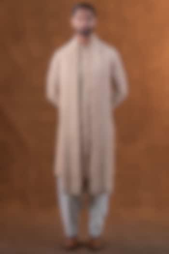 Rose Gold Art Silk Zardosi Embroidered Kurta Set by Punit Arora at Pernia's Pop Up Shop