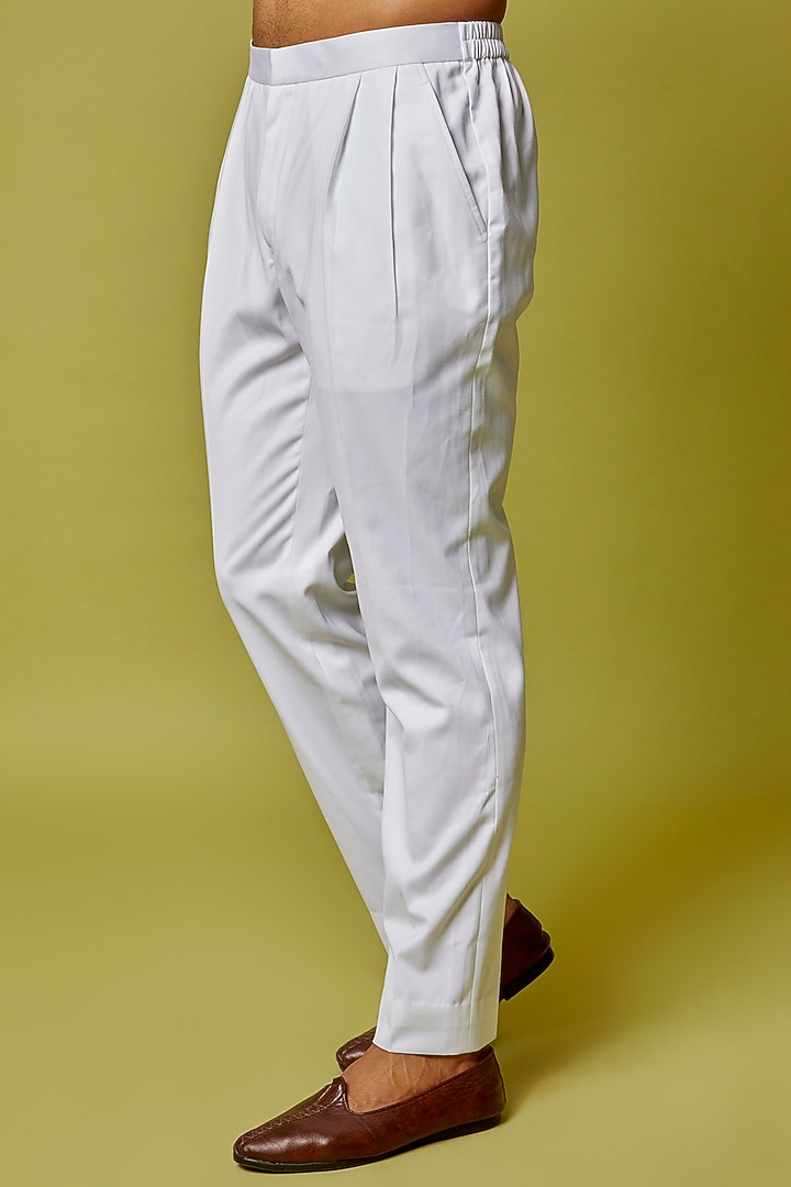 Navy Blue Matka Silk Bundi Jacket Set by Punit Arora at Pernia's Pop Up Shop