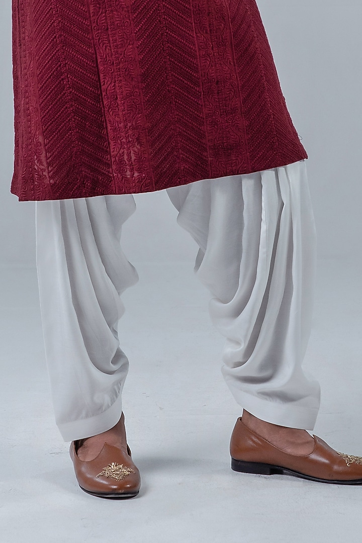 Royal Maroon Modal Kurta Set by Punit Arora at Pernia's Pop Up Shop