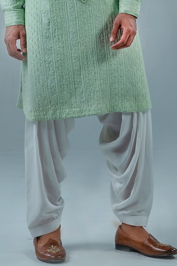 Mint Green Modal Kurta Set by Punit Arora at Pernia's Pop Up Shop