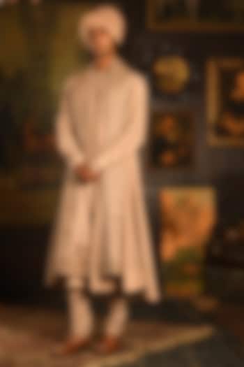 Rose Gold Zardosi Embroidered Groom Sherwani Set by Punit Arora at Pernia's Pop Up Shop