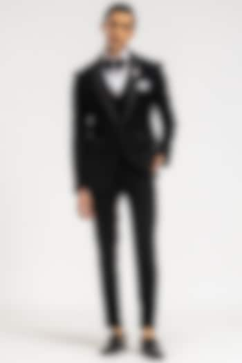 Black Suiting Tuxedo Set by PURUSHAM