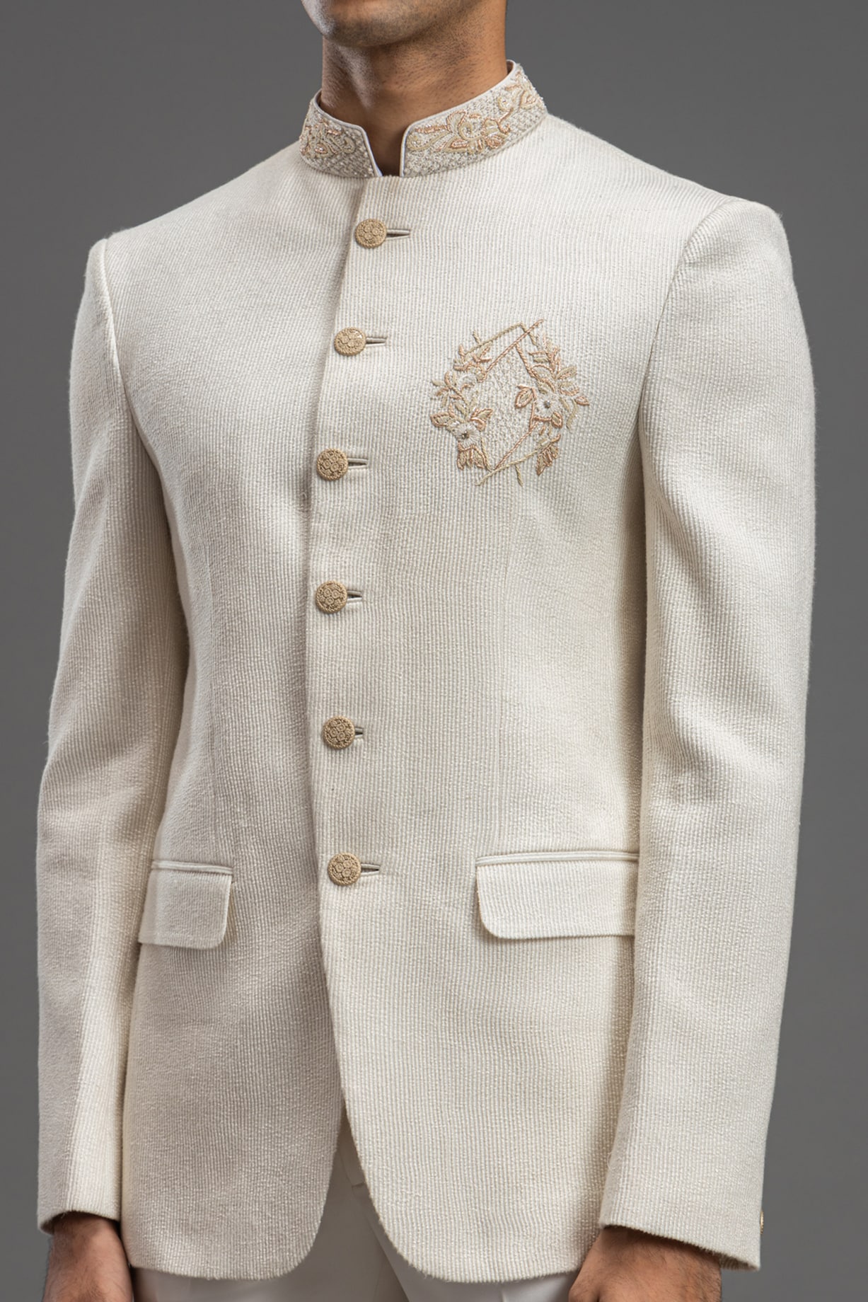 Ivory bloom bandhgala set